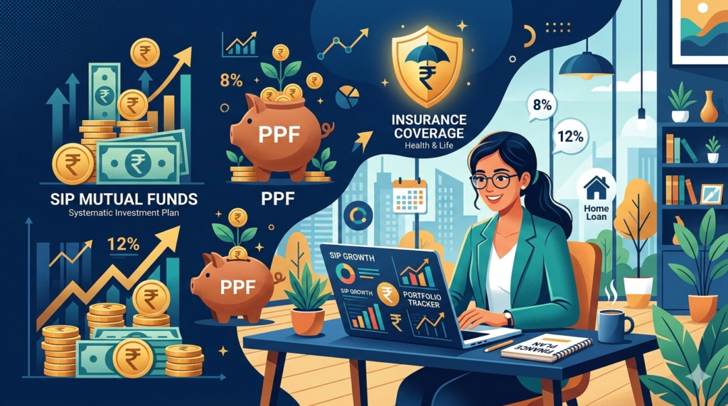 नई नौकरी या कॉलेज के बाद पैसों का सही प्रबंधन कैसे करें? SIP, बजट, टैक्स, बीमा, इमरजेंसी फंड – सब कुछ हिंदी में सीखें। नए निवेशकों के लिए सम्पूर्ण गाइड।